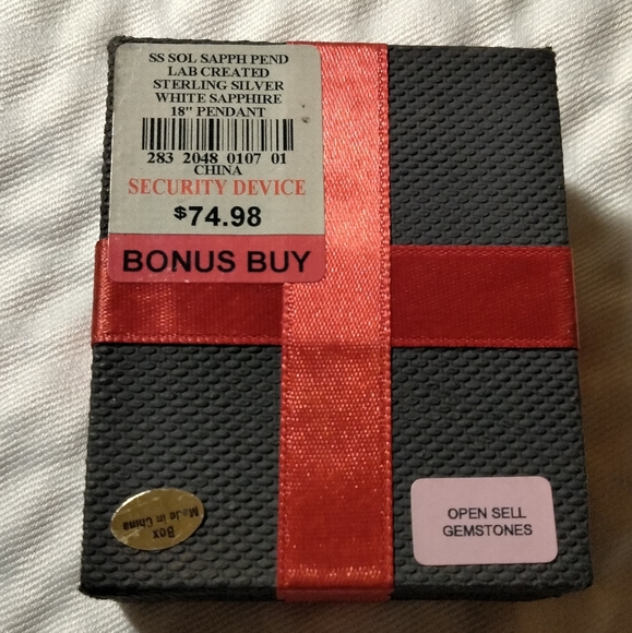 Sterling Silver White Sapphire 18" Necklace - Picture 2 of 3